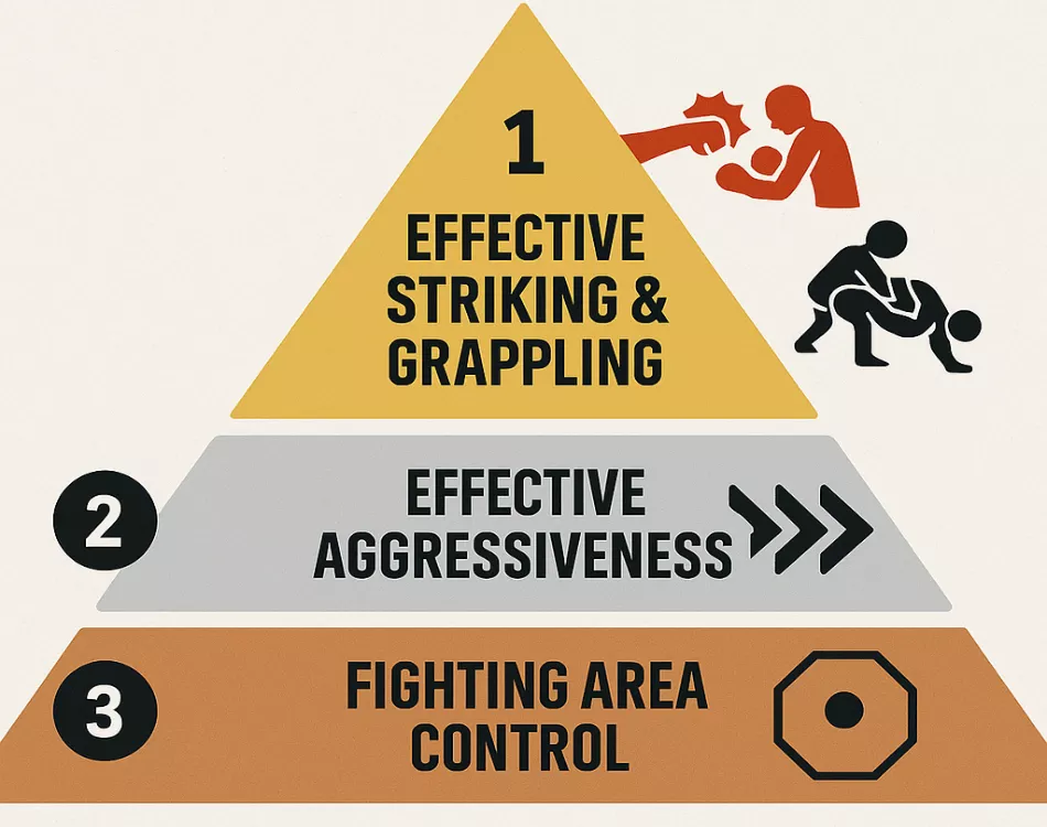 10-Punkte-System Bewertungskriterien Hierarchie für UFC Judges