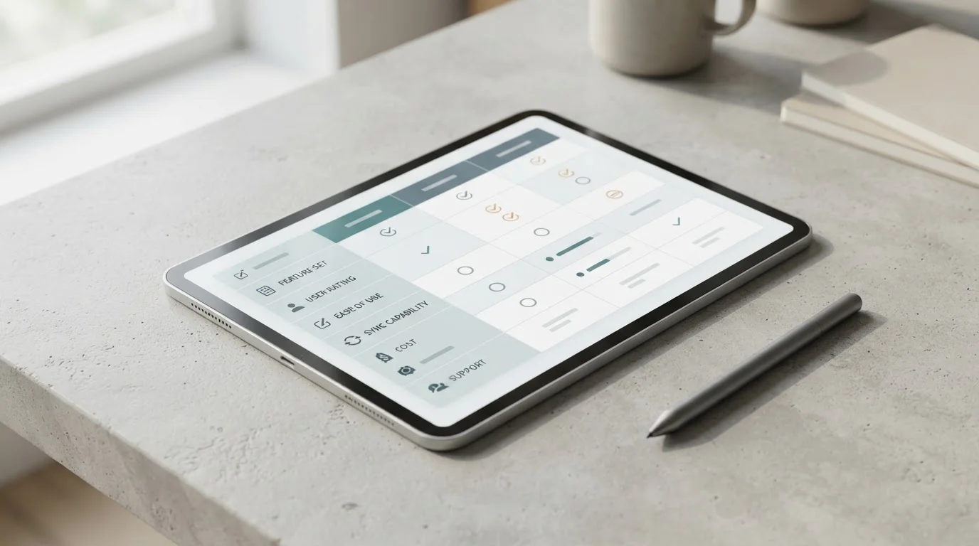 Vergleichsansicht verschiedener Sportwetten-Apps auf Tablet