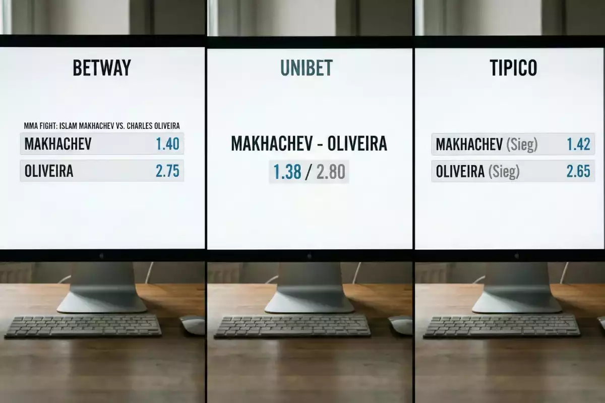 Verschiedene Buchmacher-Quoten nebeneinander