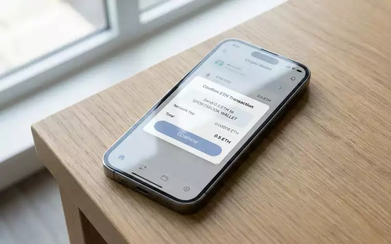 Krypto-Wallet mit Transaktion