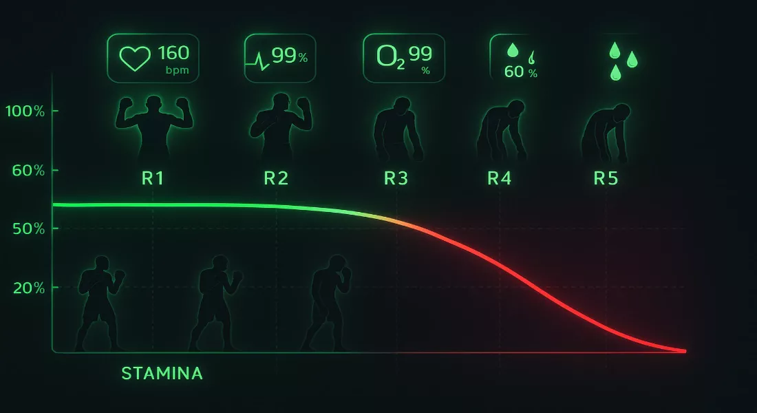 Fighter Ausdauer und Kondition Analyse über fünf Championship Runden