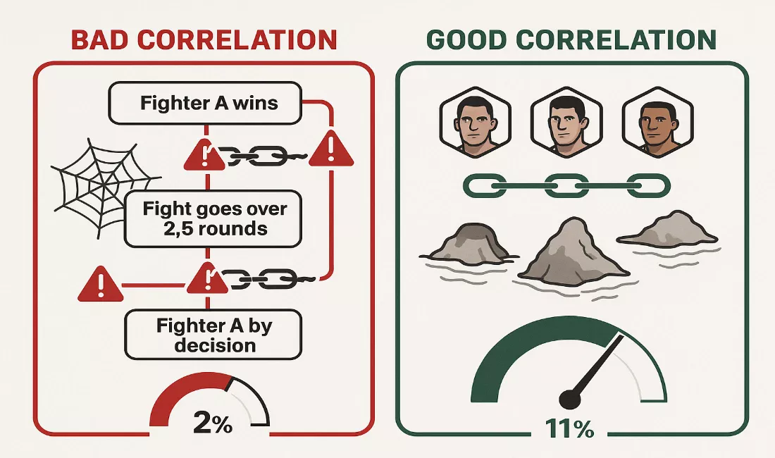 Korrelation bei Parlays Abhängigkeit und Risiko Visualisierung