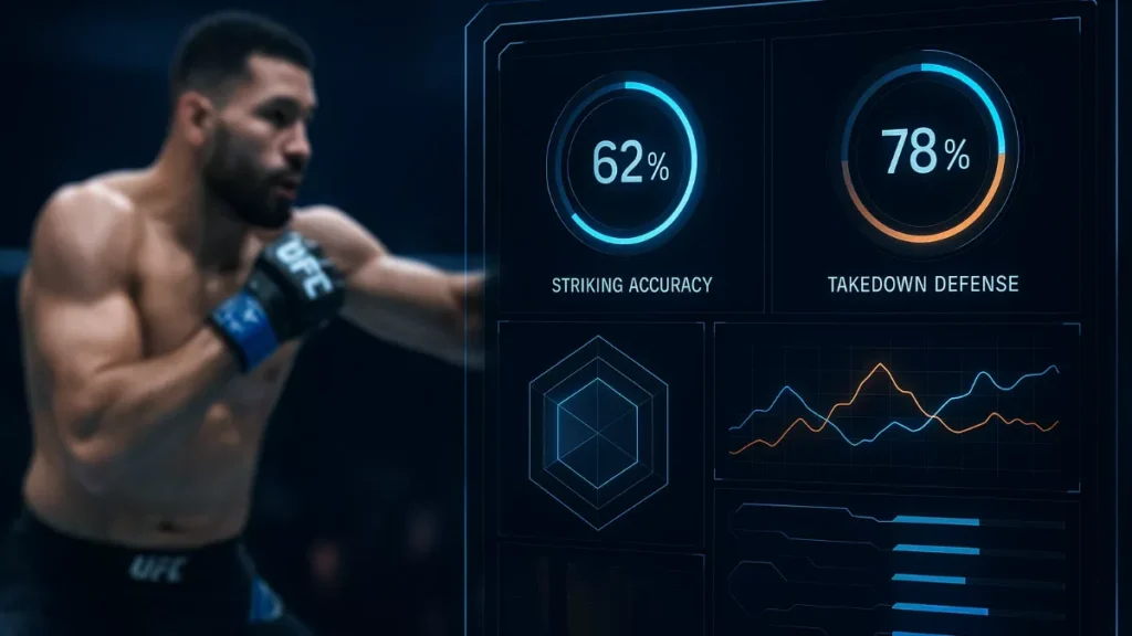 MMA Kampfanalyse Dashboard mit professionellen UFC Statistiken und Datenvisualisierung