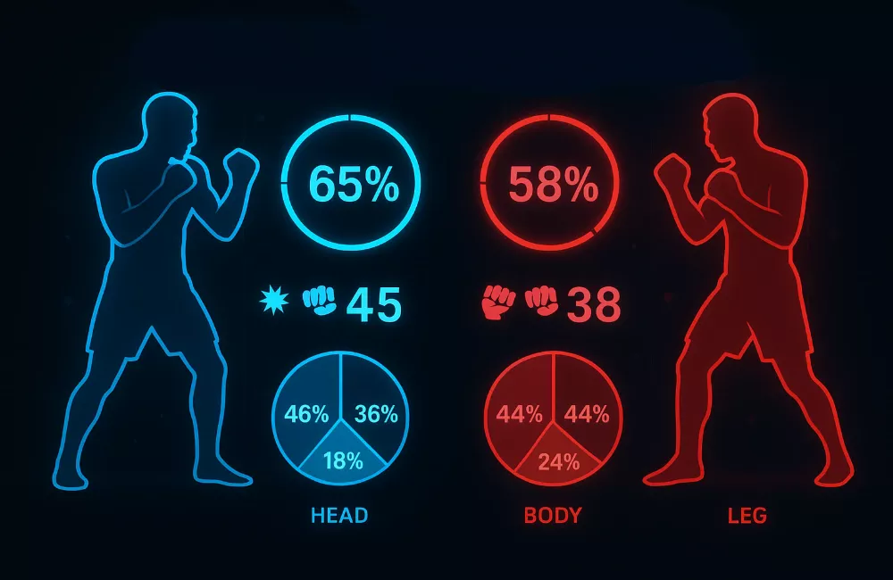 Striking Statistics Schlagtechnik Statistiken Vergleich zweier Kämpfer