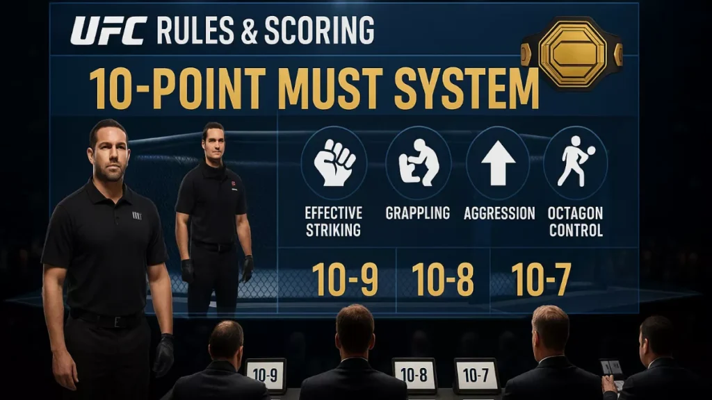 UFC Regeln und Punktevergabe 10-Punkte-System Übersicht mit Judges
