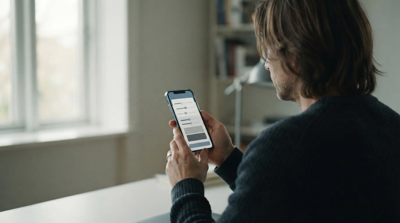 Person setzt digitale Limits in Smartphone-App
