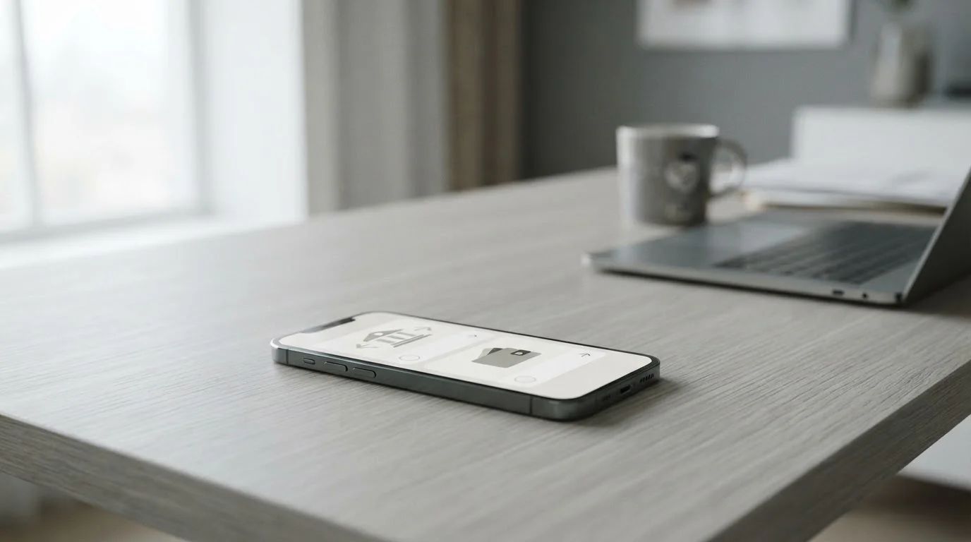 Smartphone mit Payment-Interface und verschiedenen Zahlungsoptionen