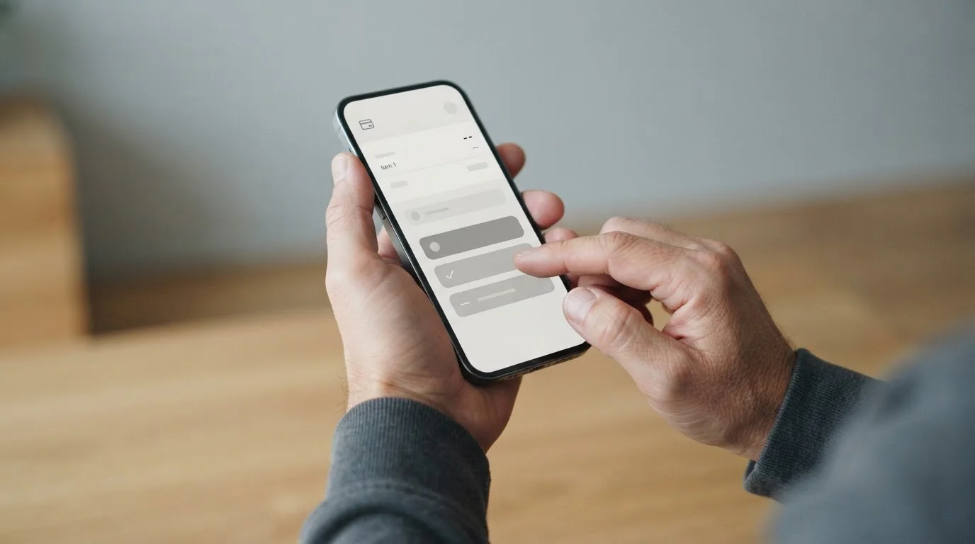 Mobile Zahlungsabwicklung auf einem Smartphone