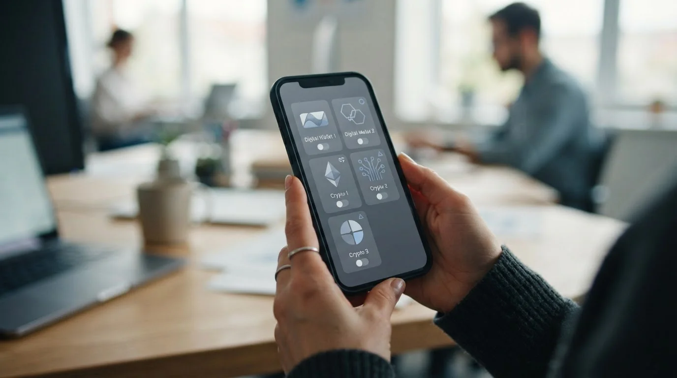 Moderne digitale Zahlungsmethoden auf einem Smartphone-Display